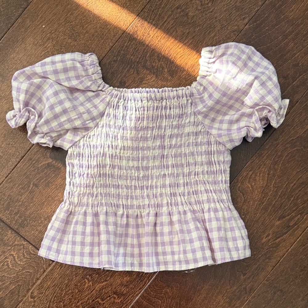 Zara Purple Checkered Kids Blouse